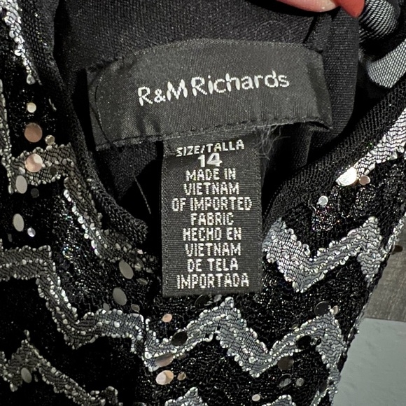 R&M Richards Black and Gray Sequins Dress - Picture 5 of 6